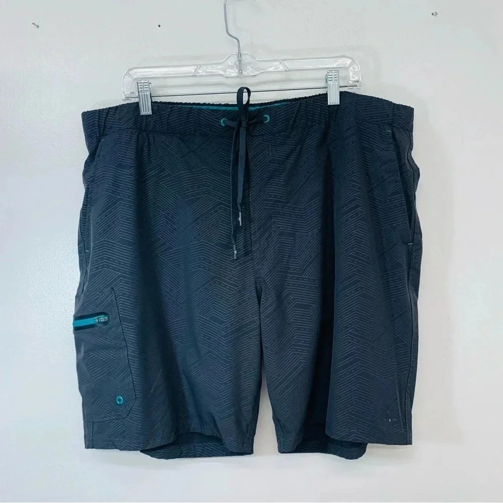 Zepoxpo Mens Swim Trunks Board Shorts Size XXL 2XL Gray Brief Pockets Stretch